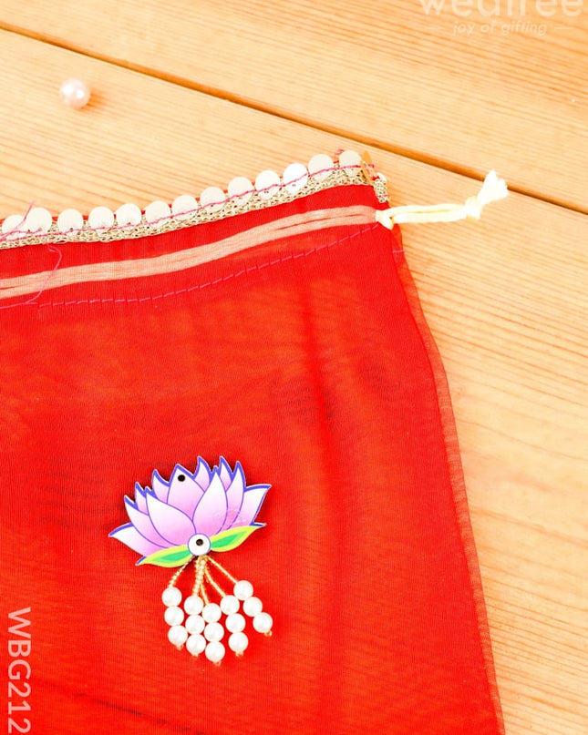 Tissue String Bag with Lotus - WBG2127 - String Bags