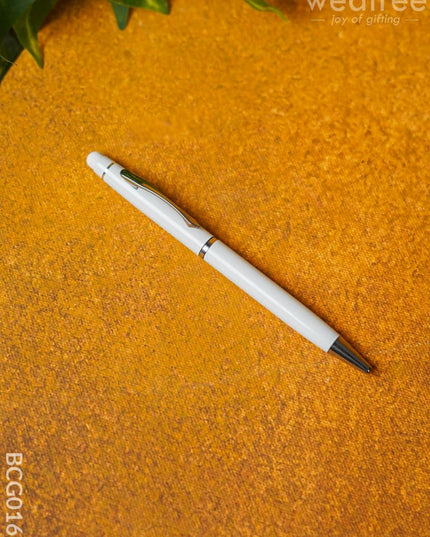 Touch Screen Tip Roller Pen (Pearl White Finish) - Bcg0160 Office Utility