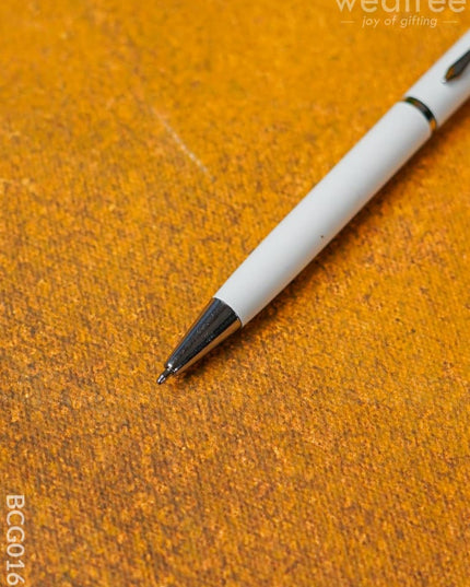 Touch Screen Tip Roller Pen (Pearl White Finish) - Bcg0160 Office Utility