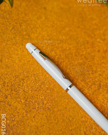 Touch Screen Tip Roller Pen (Pearl White Finish) - Bcg0160 Office Utility