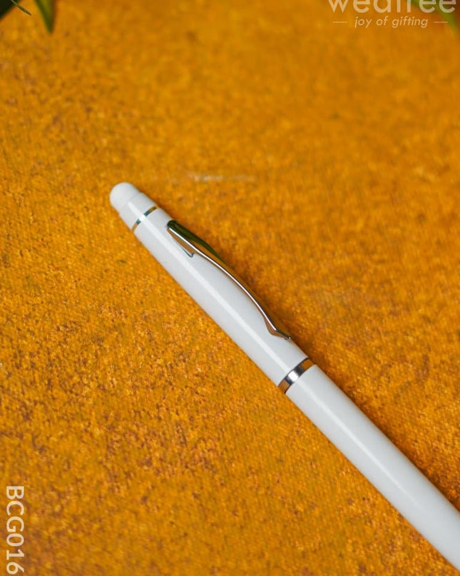 Touch Screen Tip Roller Pen (Pearl White Finish) - Bcg0160 Office Utility