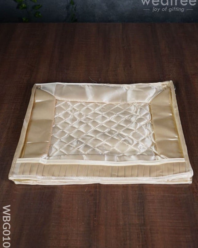 Transparent Saree Cover With Pleated Lace - Assorted Colors Wbg0106 Bags
