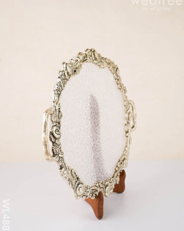 Tray - Oval - 14 inch - WL4886 - White Metal