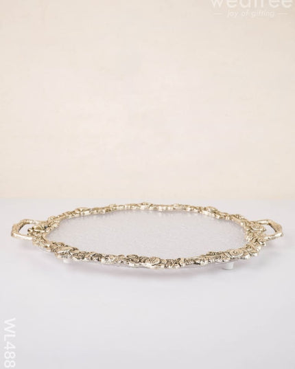 Tray - Oval - 14 inch - WL4886 - White Metal