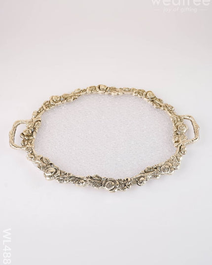 Tray - Oval - 14 inch - WL4886 - White Metal