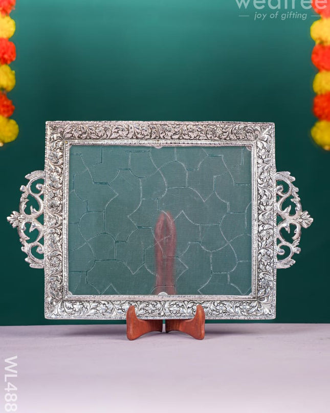 White Metal Square Tray - WL4885 White Metal