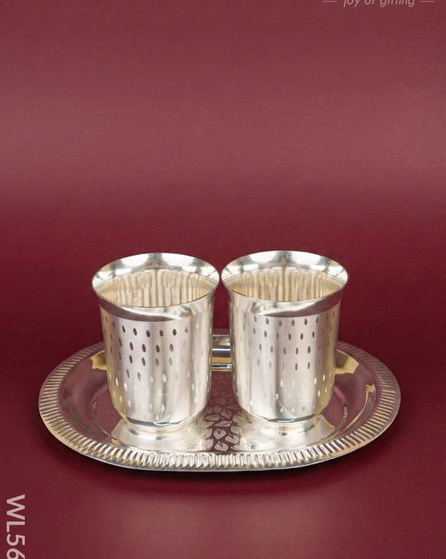 Tray with Set of 2 Glass - WL5695 - EPNS Gifts