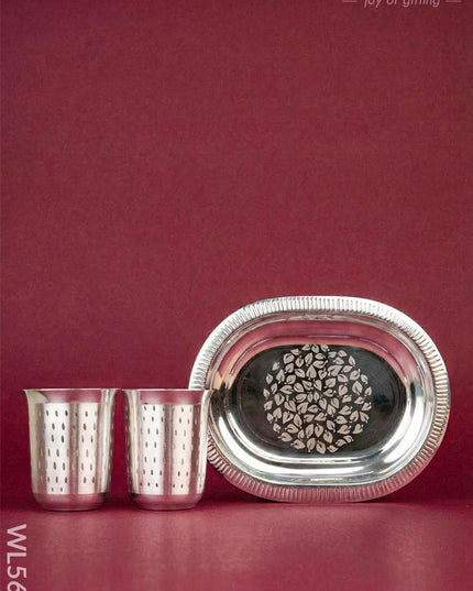 Tray with Set of 2 Glass - WL5695 - EPNS Gifts