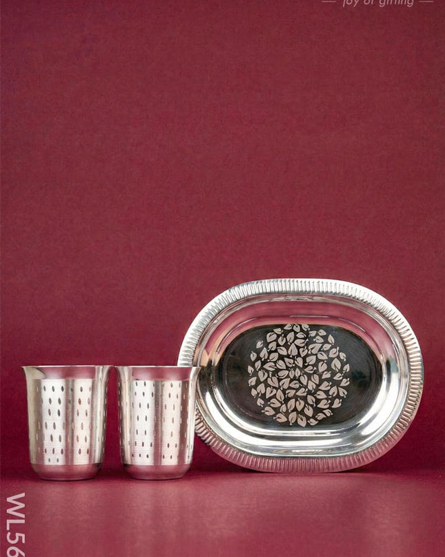 Tray with Set of 2 Glass - WL5695 - EPNS Gifts