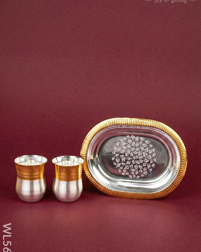 Tray with Set of 2 Glass - WL5698 - EPNS Gifts