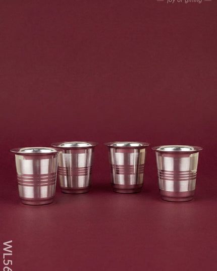 Tray with Set of 4 Glass - WL5692 - EPNS Gifts