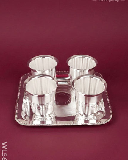 Tray with Set of 4 Glass - WL5692 - EPNS Gifts