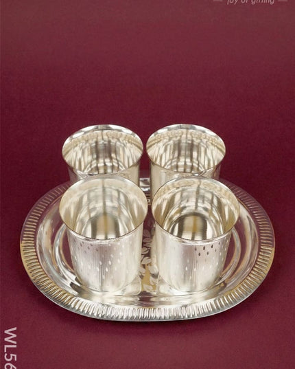 Tray with Set of 4 Glass - WL5694 - EPNS Gifts