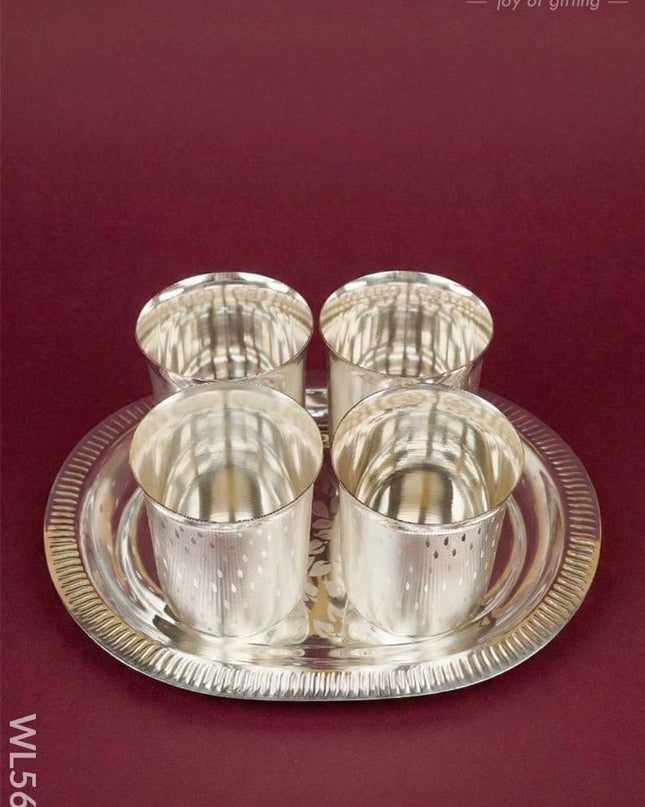 Tray with Set of 4 Glass - WL5694 - EPNS Gifts