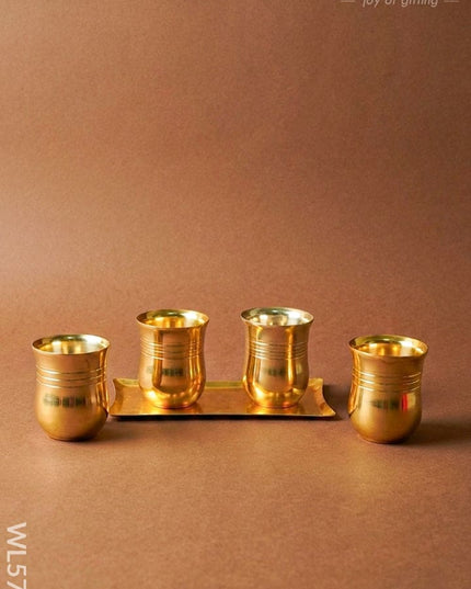Tray with Set of 4 Glass - WL5702 - EPNS Gifts
