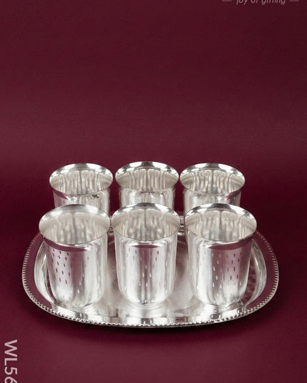 Tray with Set of 6 Glass - WL5688 - EPNS Gifts