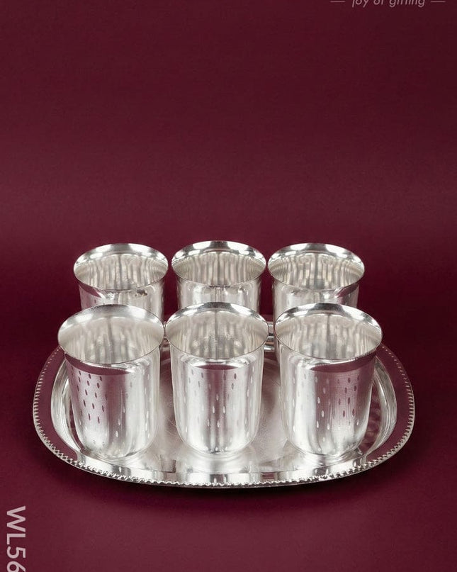 Tray with Set of 6 Glass - WL5688 - EPNS Gifts