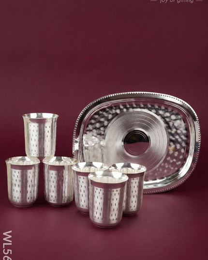 Tray with Set of 6 Glass - WL5688 - EPNS Gifts