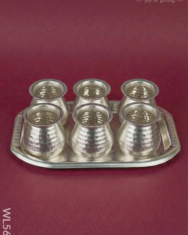 Tray with Set of 6 Glass - WL5689 - EPNS Gifts