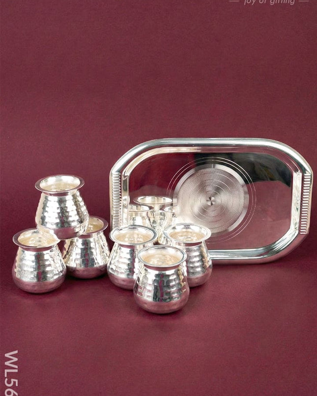 Tray with Set of 6 Glass - WL5689 - EPNS Gifts