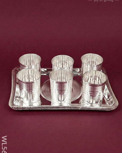 Tray with Set of 6 Glass - WL5691 - EPNS Gifts