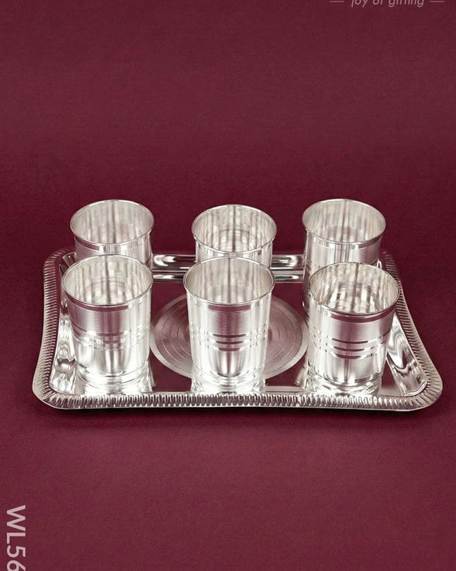 Tray with Set of 6 Glass - WL5691 - EPNS Gifts
