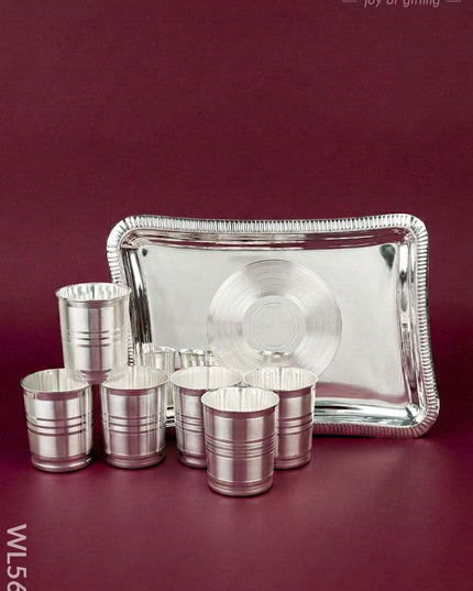 Tray with Set of 6 Glass - WL5691 - EPNS Gifts