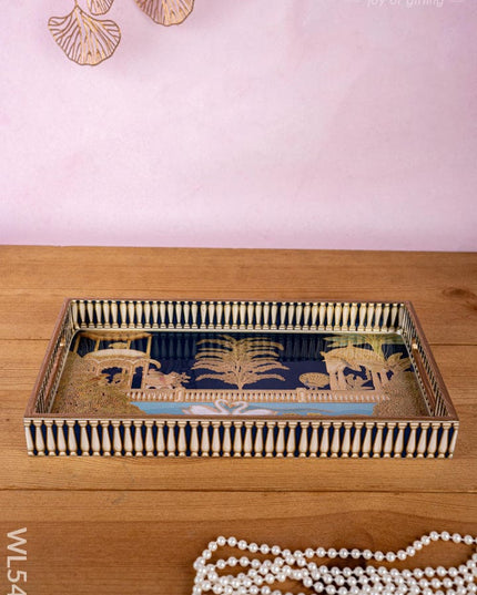 Tray with Swan Theme - 13x7 inch - WL5401 - Wooden Trays