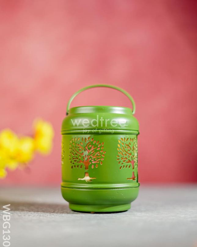 Tree Designed Cylindrical Votive With Handle - Wbg1307 Diyas & Candle Holders
