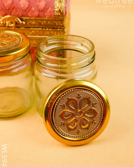 Velvet Dry Fruit Box with 2 Jar - WL5947 - Dry Fruit Box