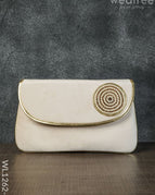 Velvet Envelope Clutch with Beads - Peach