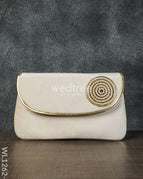 Velvet Envelope Clutch with Beads - Peach