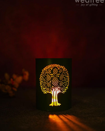 Votive With Tree Design - Wbg1305 Diyas & Candle Holders