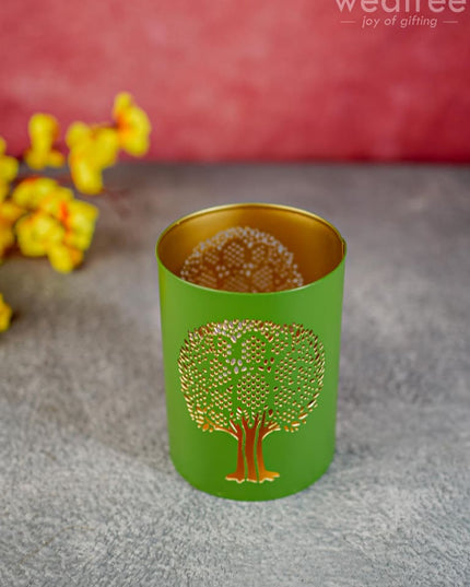 Votive With Tree Design - Wbg1305 Diyas & Candle Holders