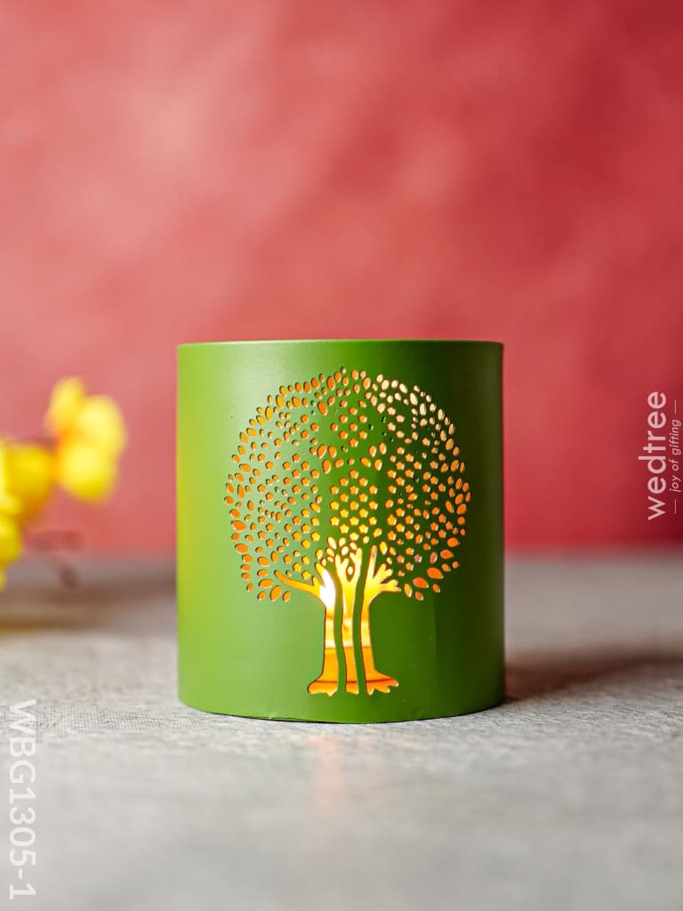 Votive With Tree Design - Wbg1305 Diyas & Candle Holders