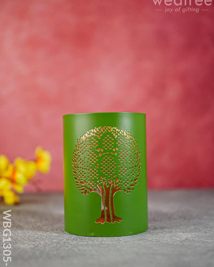 Votive With Tree Design - Wbg1305 Medium Diyas & Candle Holders