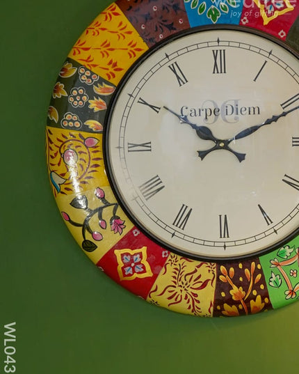 Wall Clock - Multicolour Hand Painted (18 inch) - WL0436 - Wall Clocks