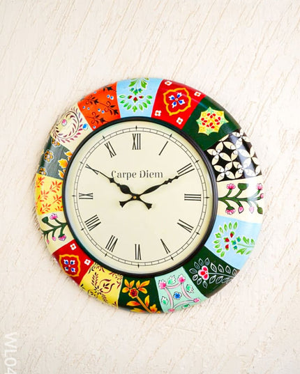 Wall Clock - Multicolour Hand Painted (18 inch) - WL0436 - Wall Clocks