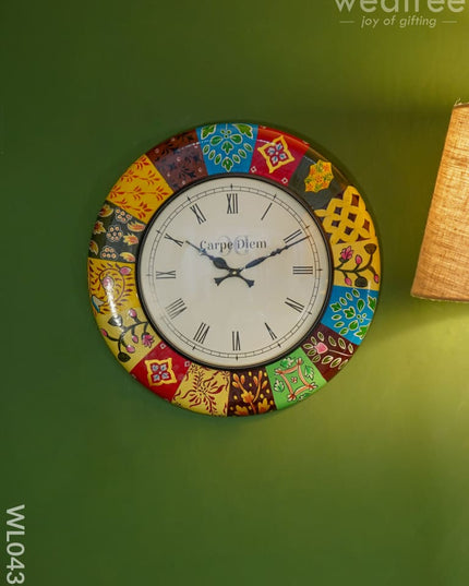 Wall Clock - Multicolour Hand Painted (18 Inch) Wl0436 Clocks
