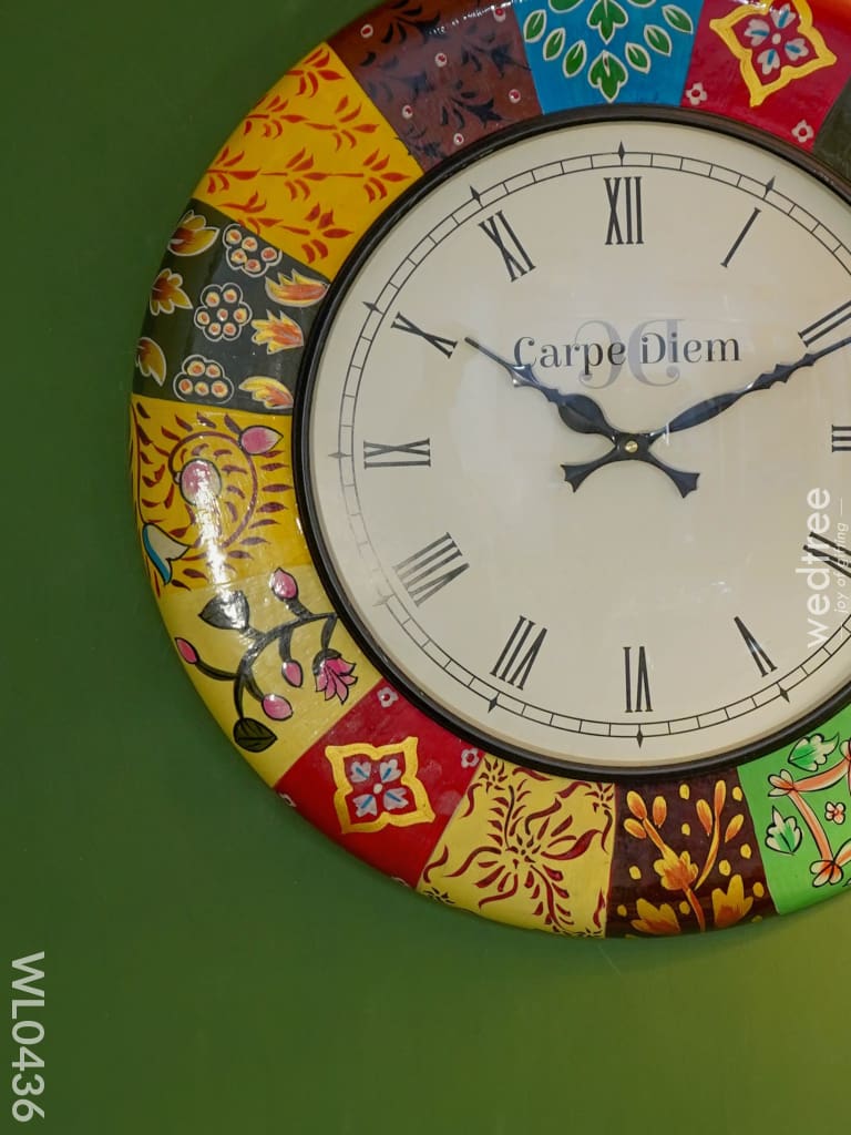 Wall Clock - Multicolour Hand Painted (18 Inch) Wl0436 Clocks