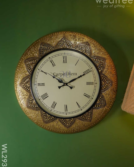 Wall Clock With Floral Design (18 Inch) - Wl2936 2 Clocks