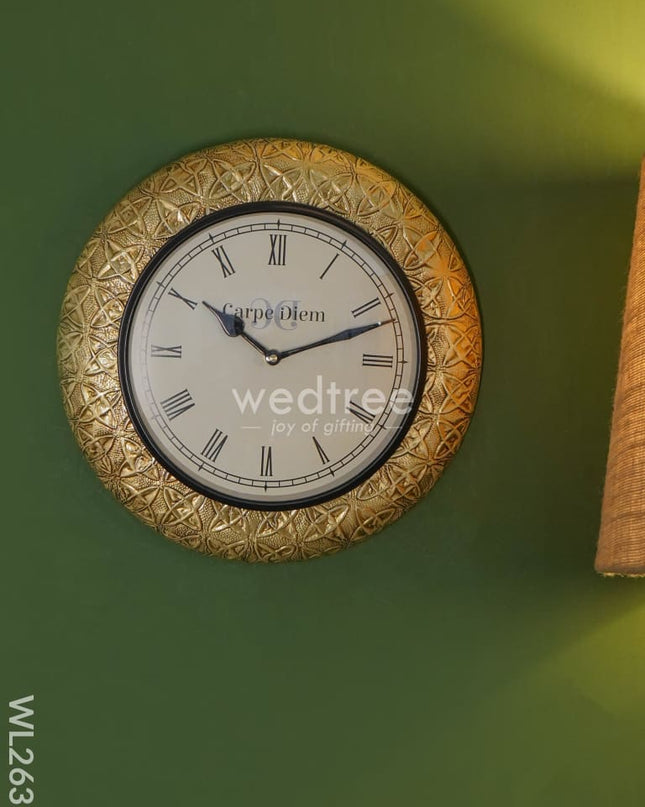 Wall Clock With Floral Embossing (12 Inch) - Wl2631 Clocks
