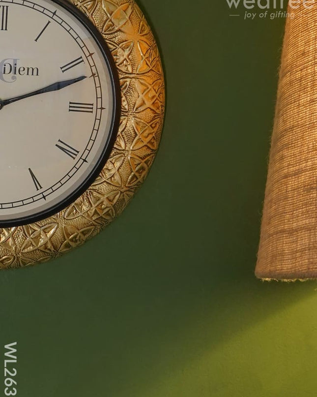 Wall Clock With Floral Embossing (12 Inch) - Wl2631 Clocks