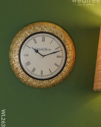 Wall Clock With Floral Embossing (12 Inch) - Wl2631 Clocks