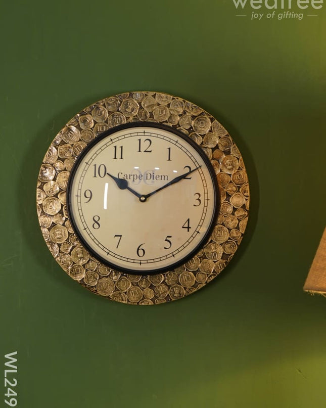 Wall Clock - Wooden Polished Frame (12 Inch) Wl2493 Clocks