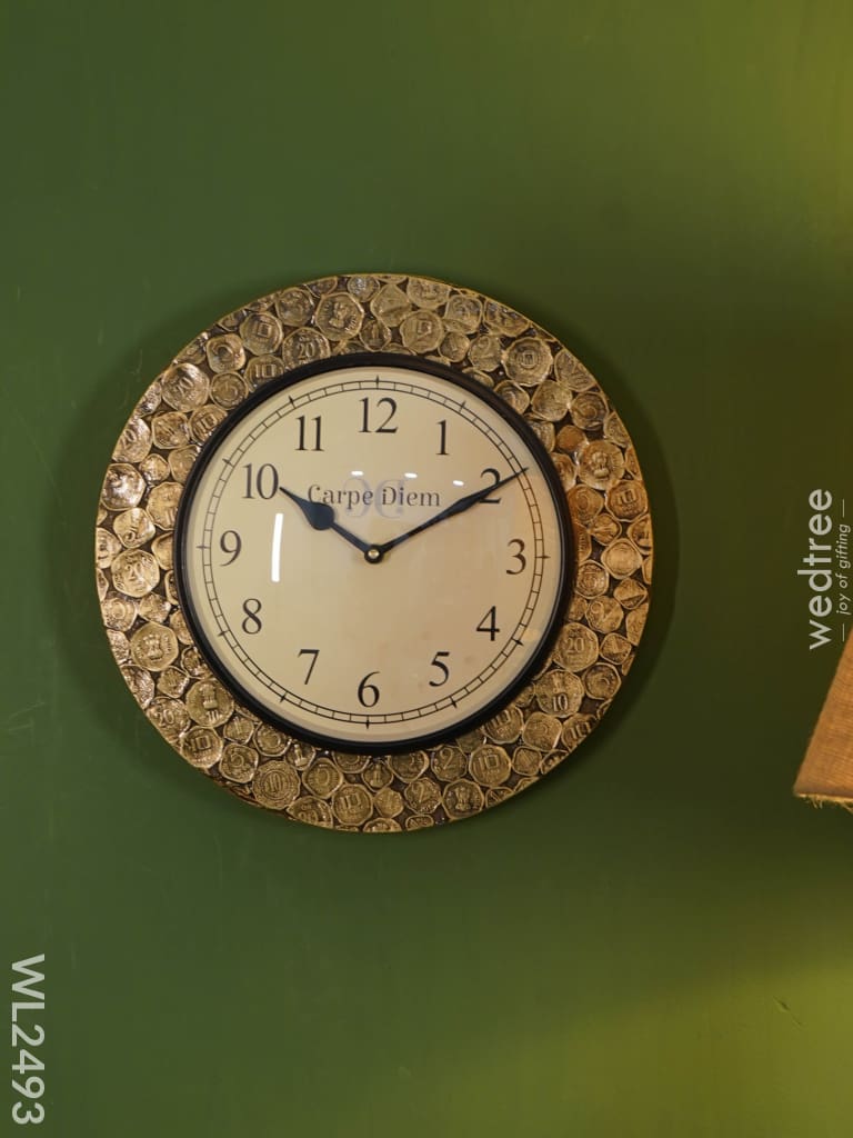 Wall Clock - Wooden Polished Frame (12 Inch) Wl2493 Clocks