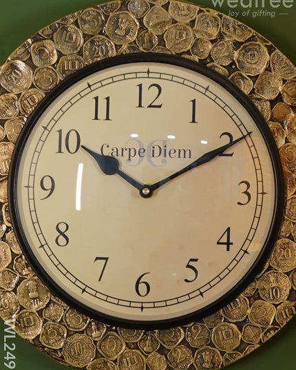 Wall Clock - Wooden Polished Frame (12 Inch) Wl2493 Clocks