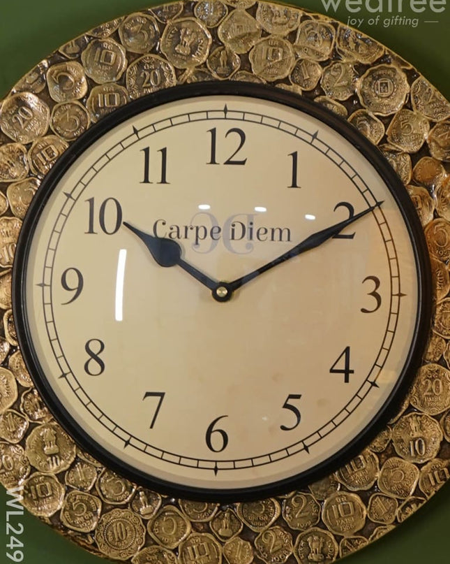 Wall Clock - Wooden Polished Frame (12 Inch) Wl2493 Clocks