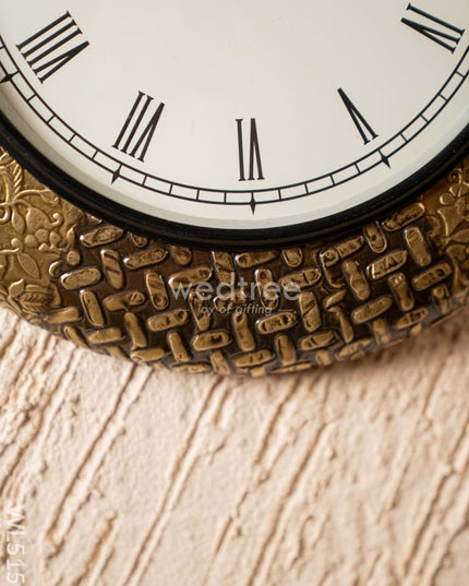 Wall Clocks - Embossed Brass with Floral Design - 12 inch - WL5150 Wall Clocks