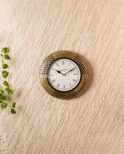 Wall Clocks - Embossed Brass with Floral Design - 12 inch - WL5150 Wall Clocks